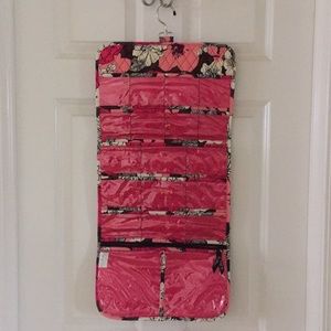 Vera Bradley Mocha Rouge Hanging Jewelry Organizer